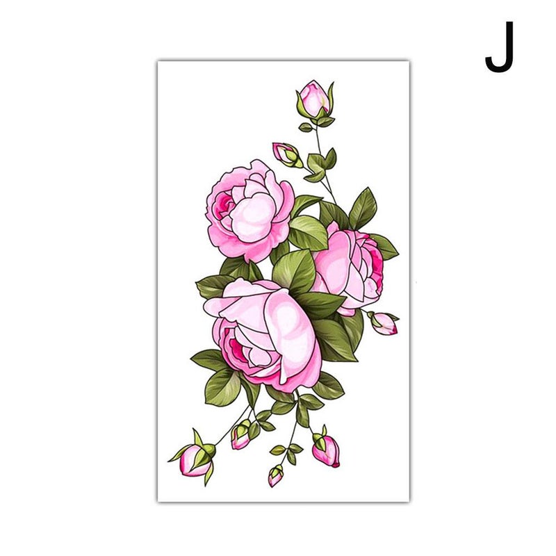 Cute and simple temporary tattoo stickers with English letters, flowers, butterflies, and sketch lines. Waterproof temporary tattoo stickers.